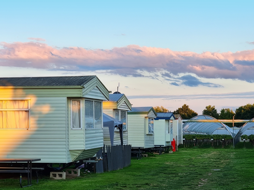 Row of static caravans 