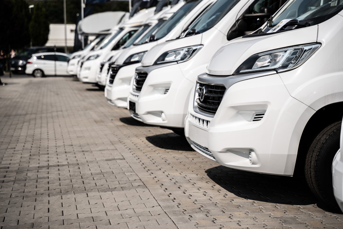 row of motorhomes