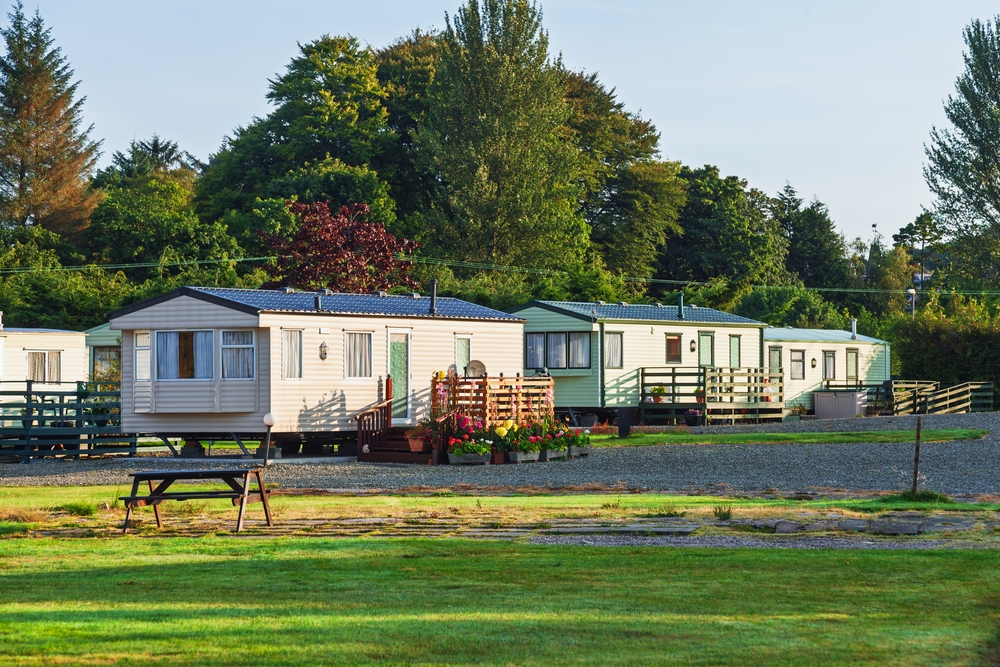 Row of static caravans
