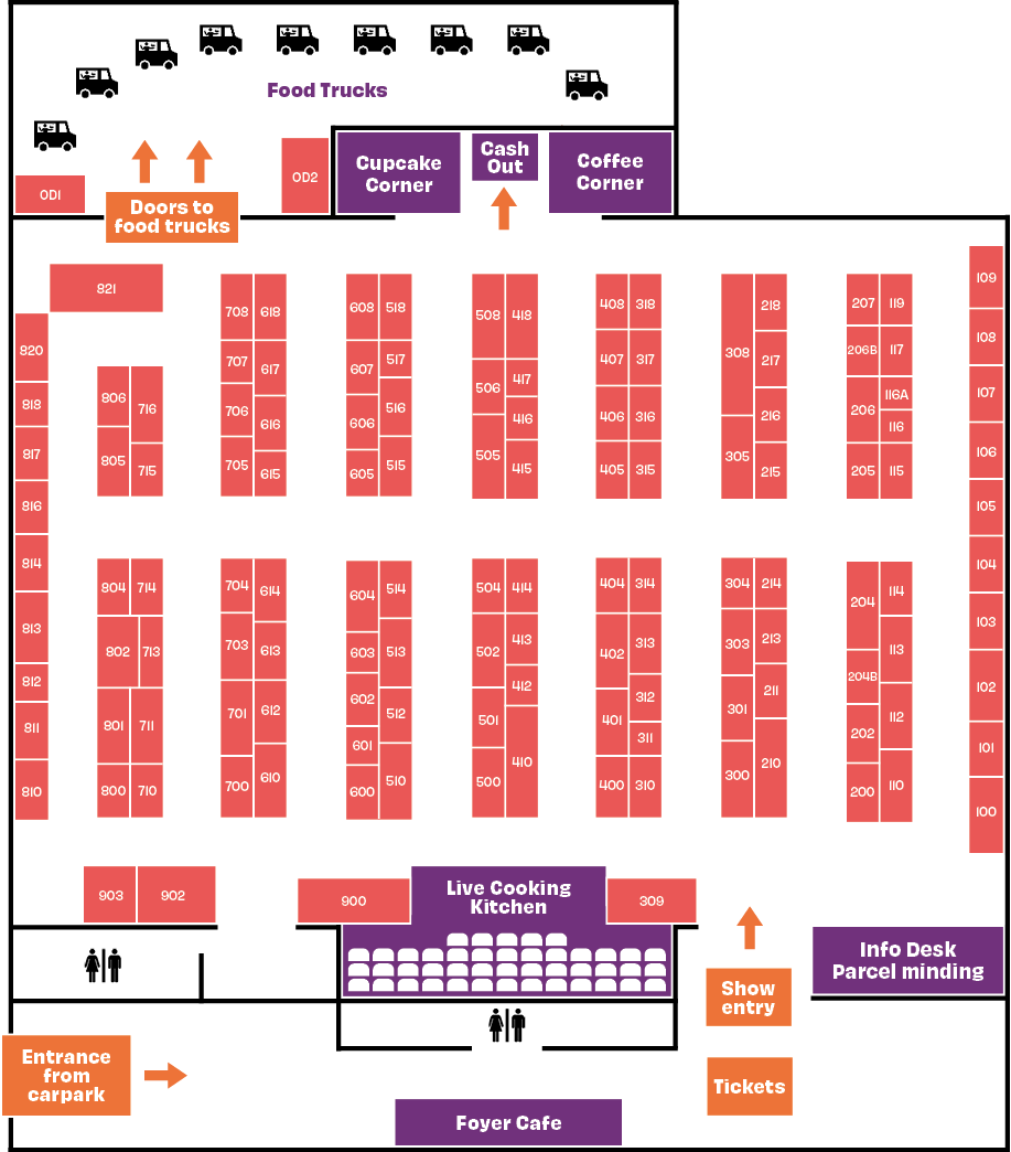 2025 Tauranga Food Show floor plan exhibitor map