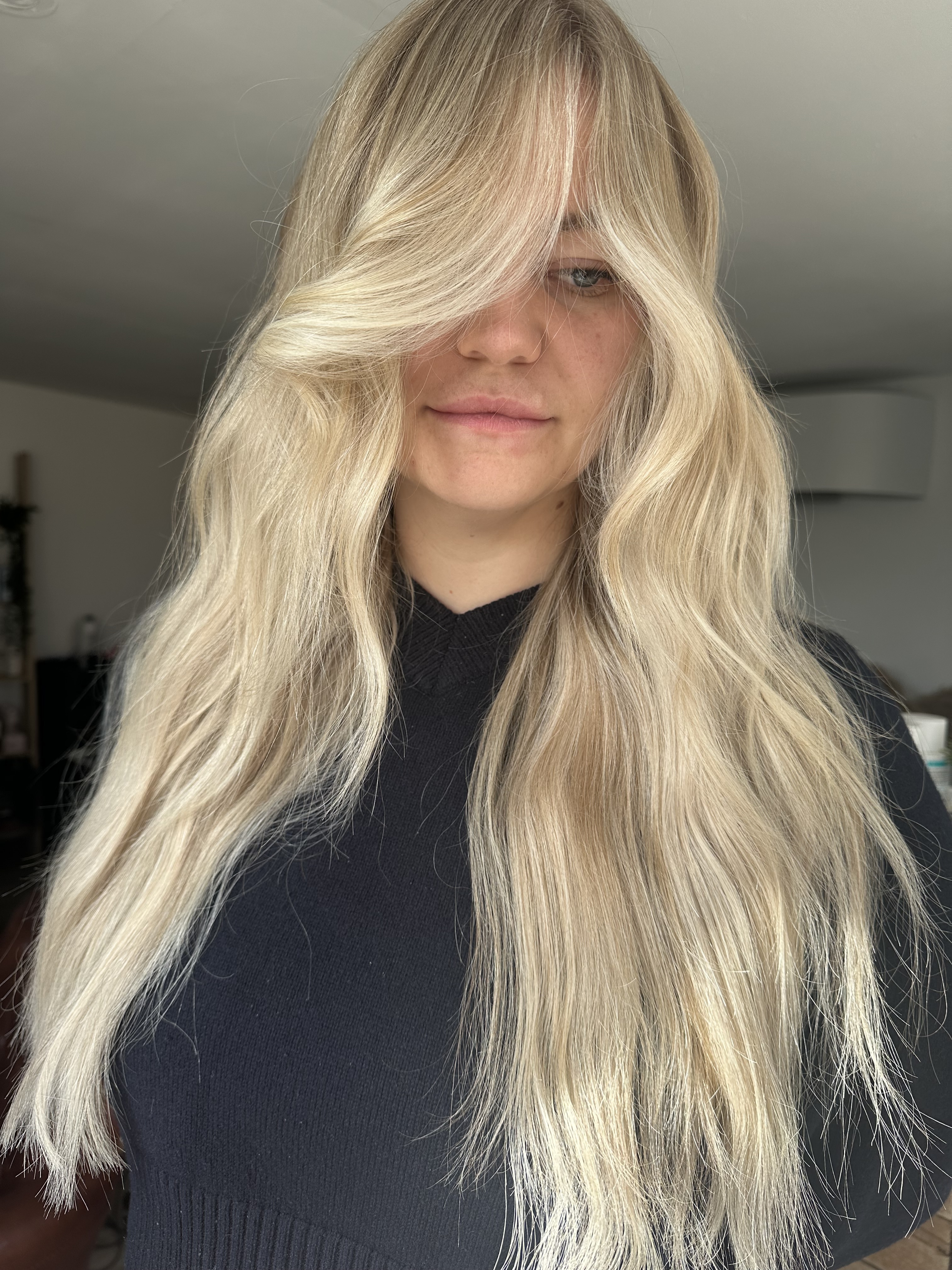 After photo of my client's hair. Fresh cut and blond colouring