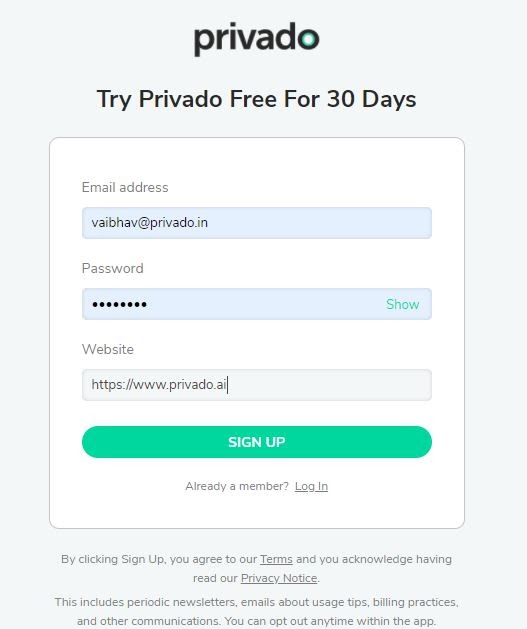 Sign-Up for GDPR Cookie Consent Solution