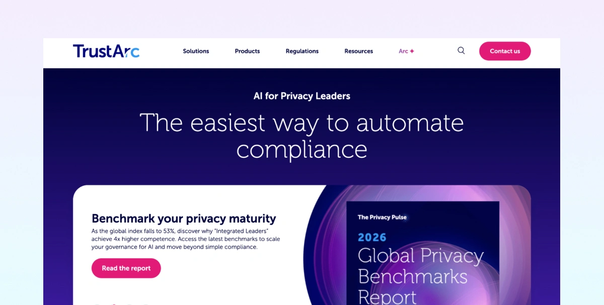 TrustArc website homepage