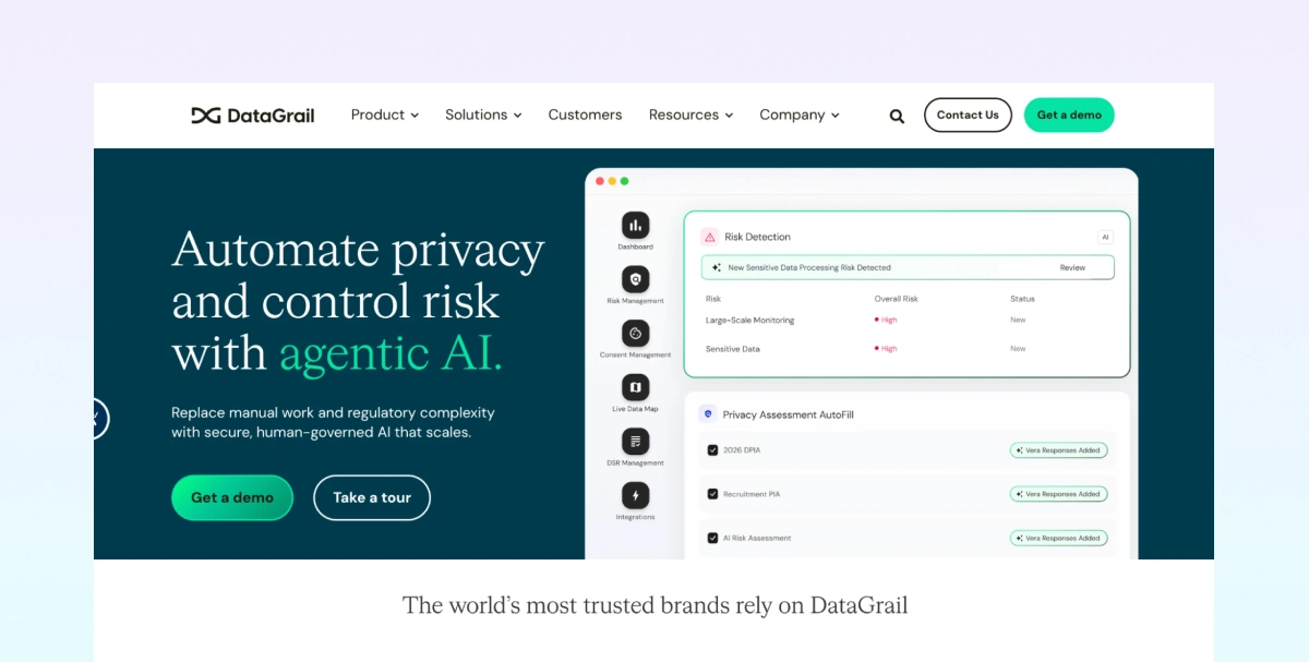 DataGrail website homepage