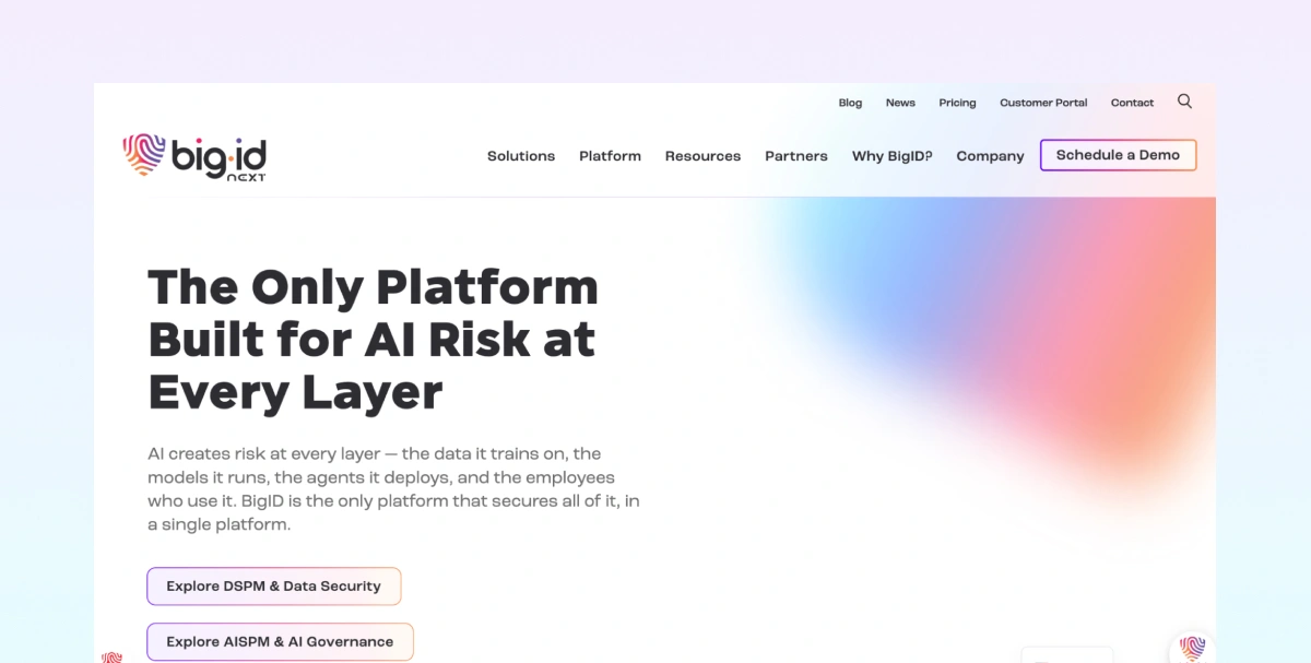 BigID website homepage