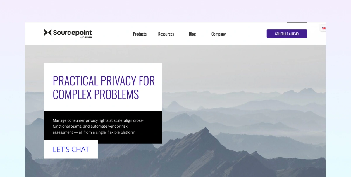 Sourcepoint website homepage