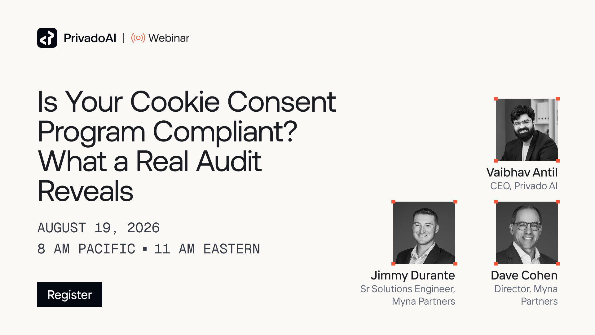 Is Your Cookie Consent Program Compliant? What a Real Audit Reveals — Privado AI event banner