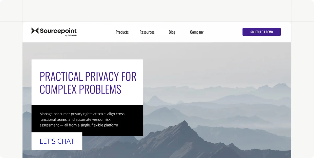 Sourcepoint website homepage