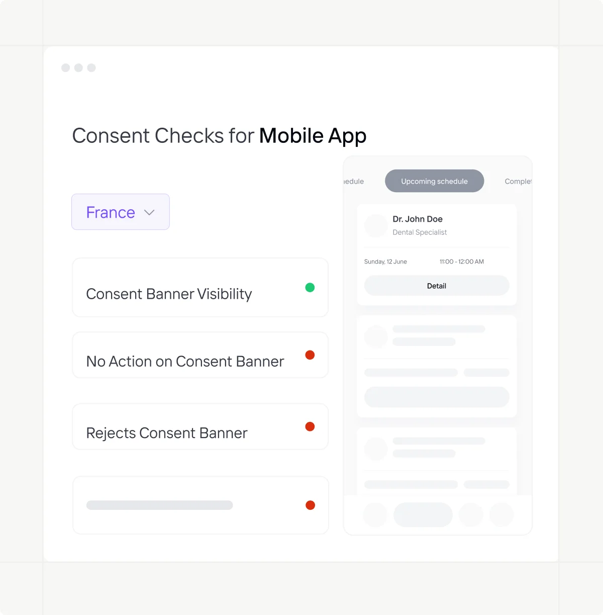 Privado AI App Auditor detecting consent and tracking compliance issues in a mobile app.