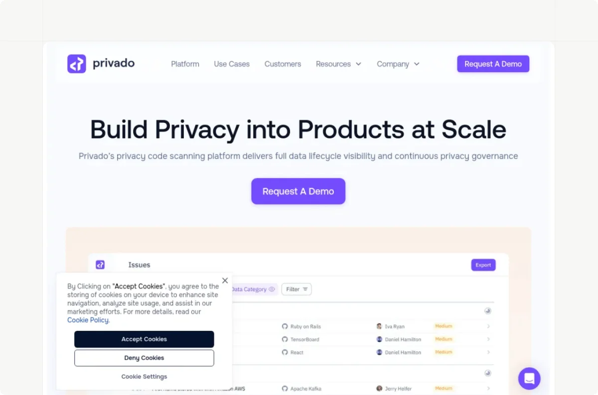 Privado AI consent banner visibility check across web pages