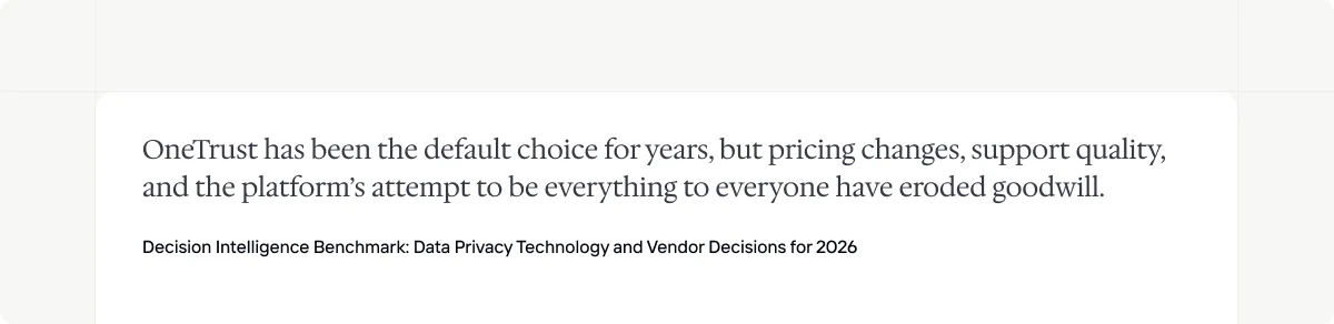 Decision Intelligence Benchmark report on OneTrust
