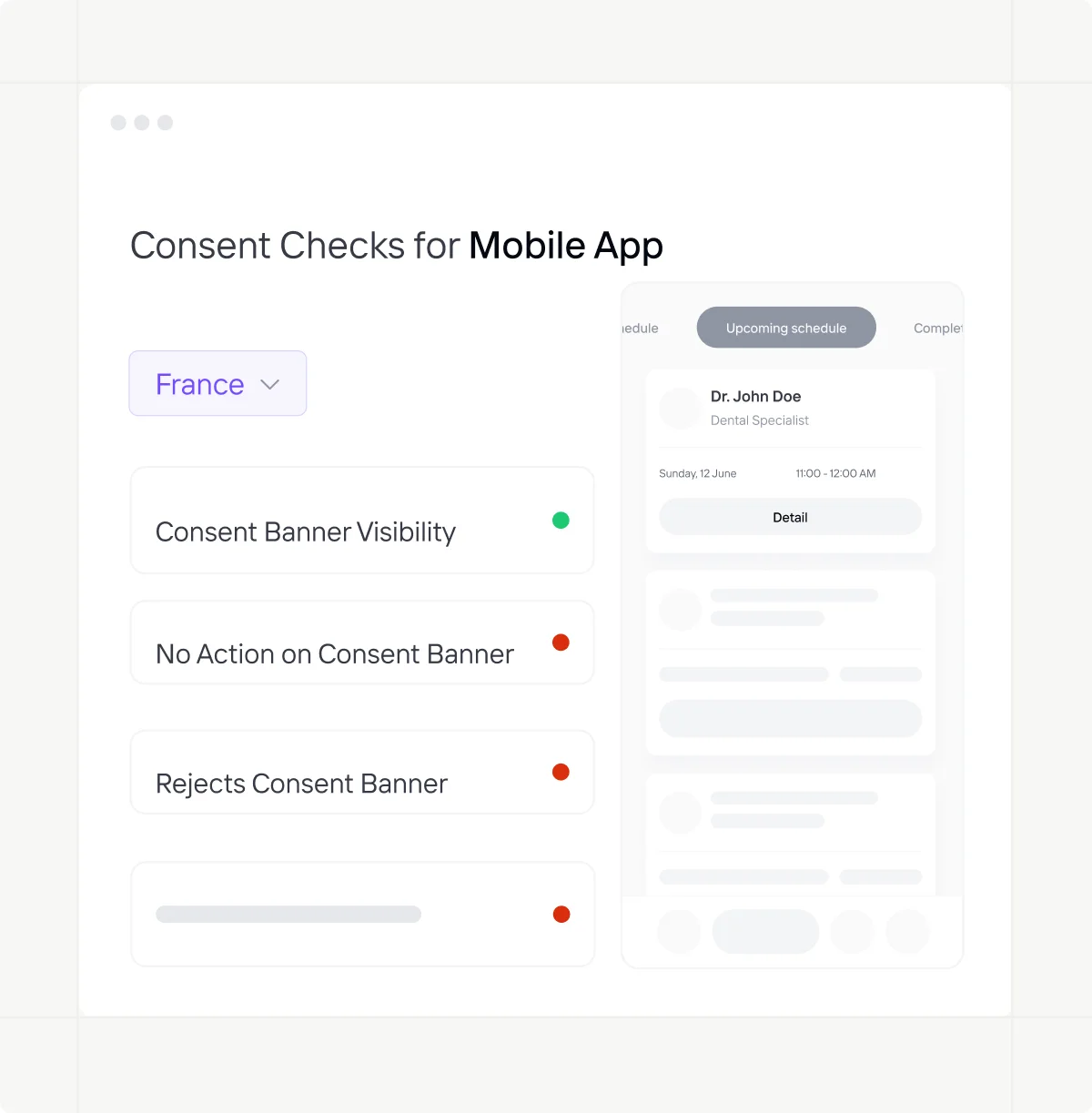 Privado AI App Auditor detecting consent and tracking compliance issues in a mobile app.