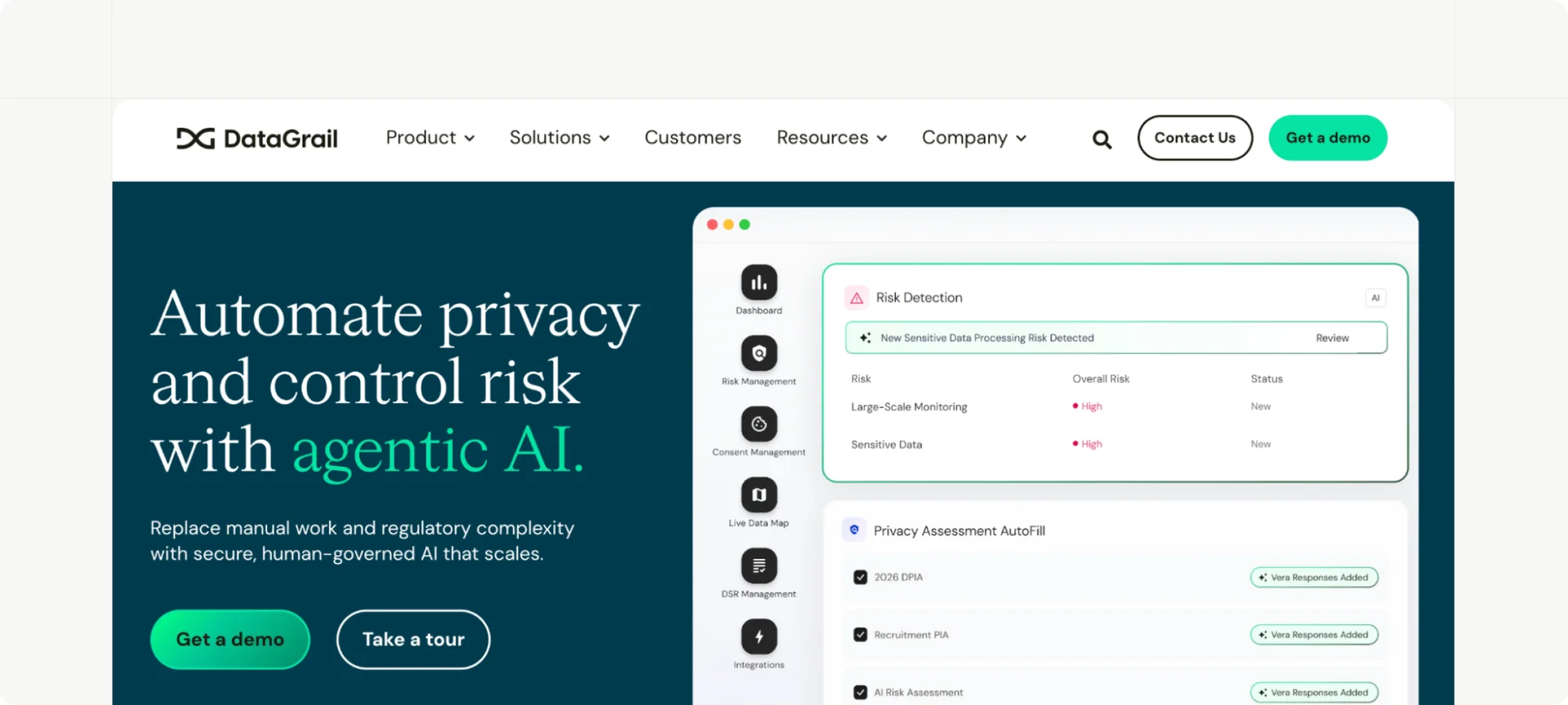 DataGrail website homepage