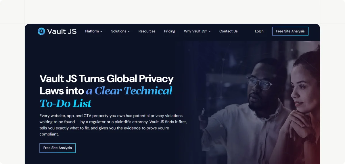 Vault JS monitors privacy risks across web, mobile, and CTV properties