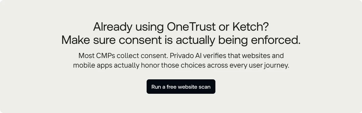 Run a Free Website Scan to gauge your current privacy setup’s performance