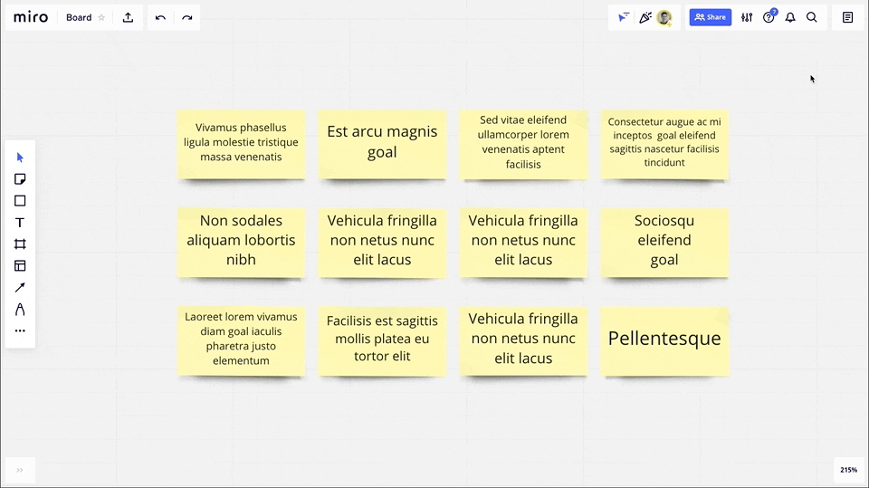 How to search for sticky notes in Miro