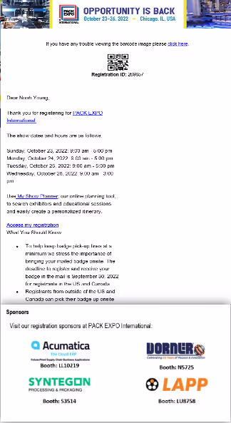 Registration Website and Confirmation