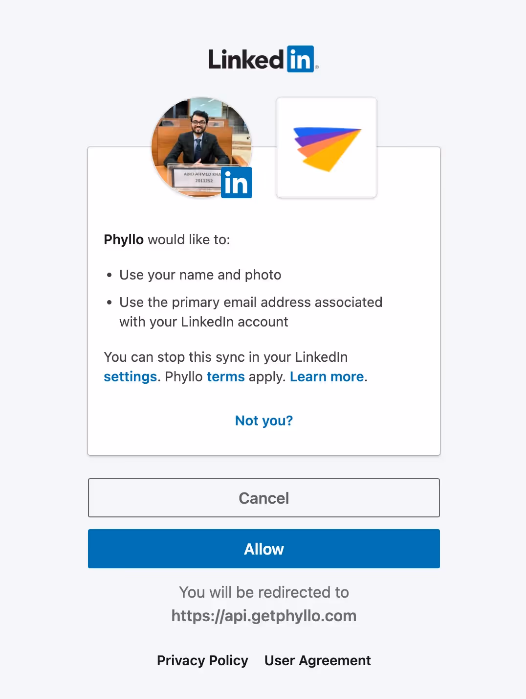 LinkedIn Identity with Phyllo