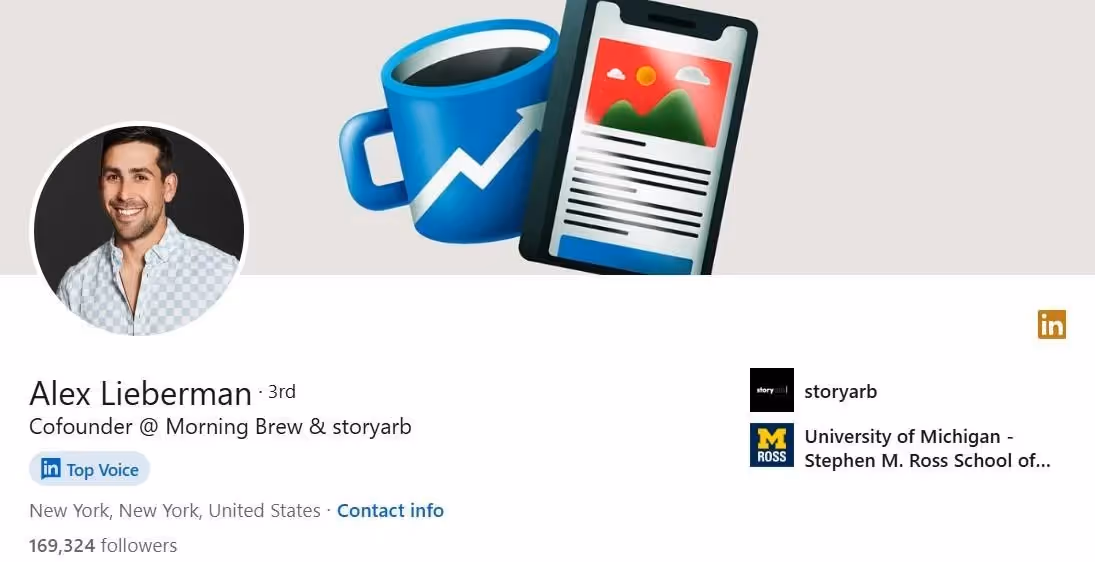 Alex Lieberman is the Co-founder of Morning Brew and storyarb