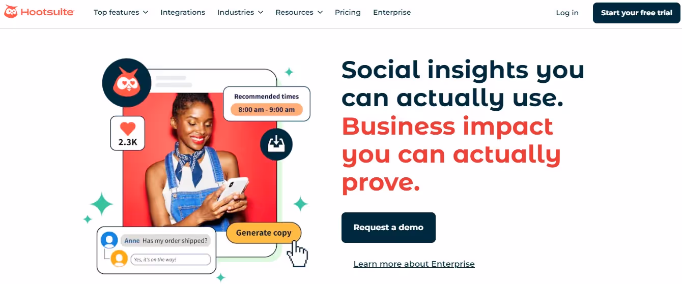 Hootsuite is a social media marketing platform to monitor LinkedIn analytics