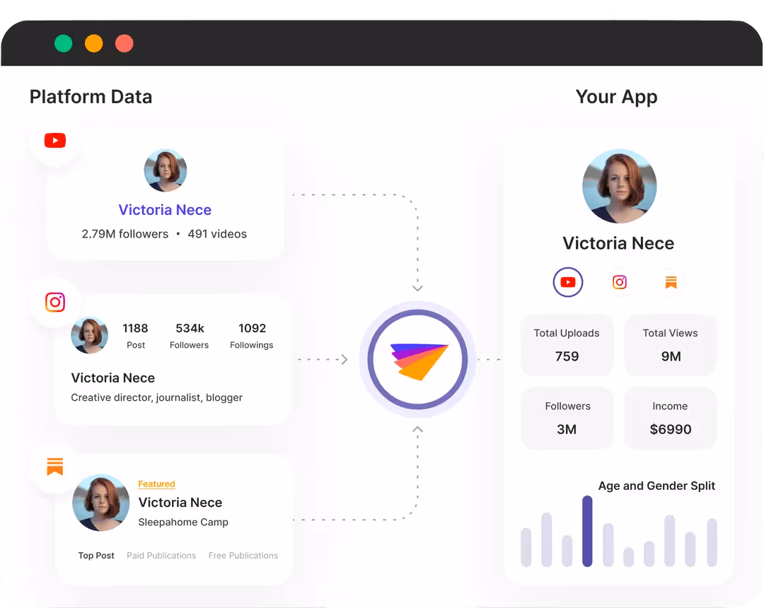 Phyllo data from influencer analytics tool