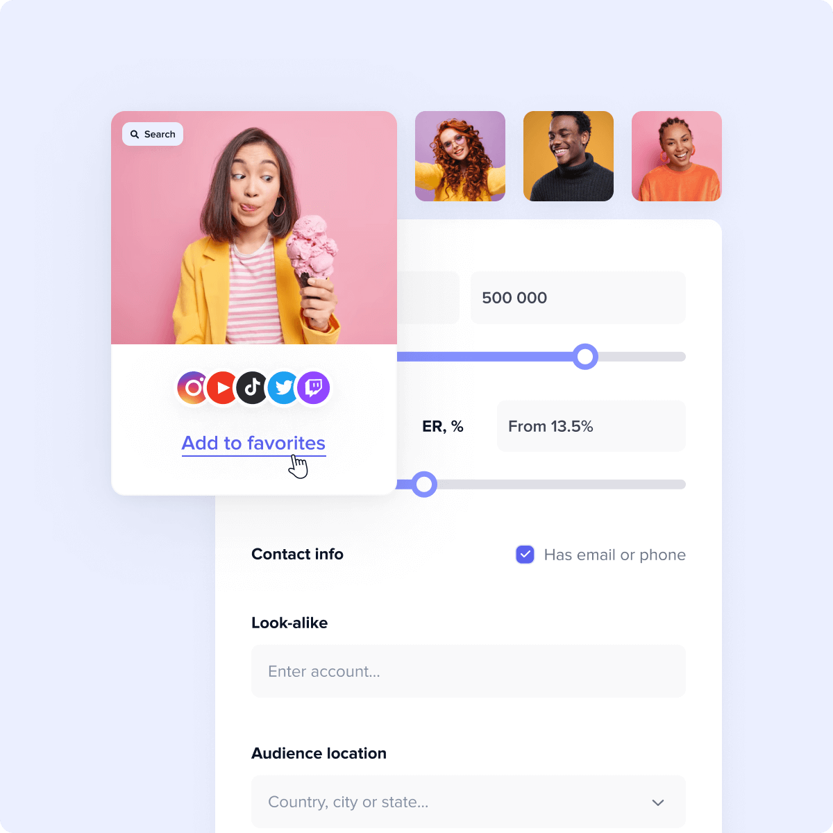 Influencer Discovery - 222.1M+ Creators | HypeAuditor