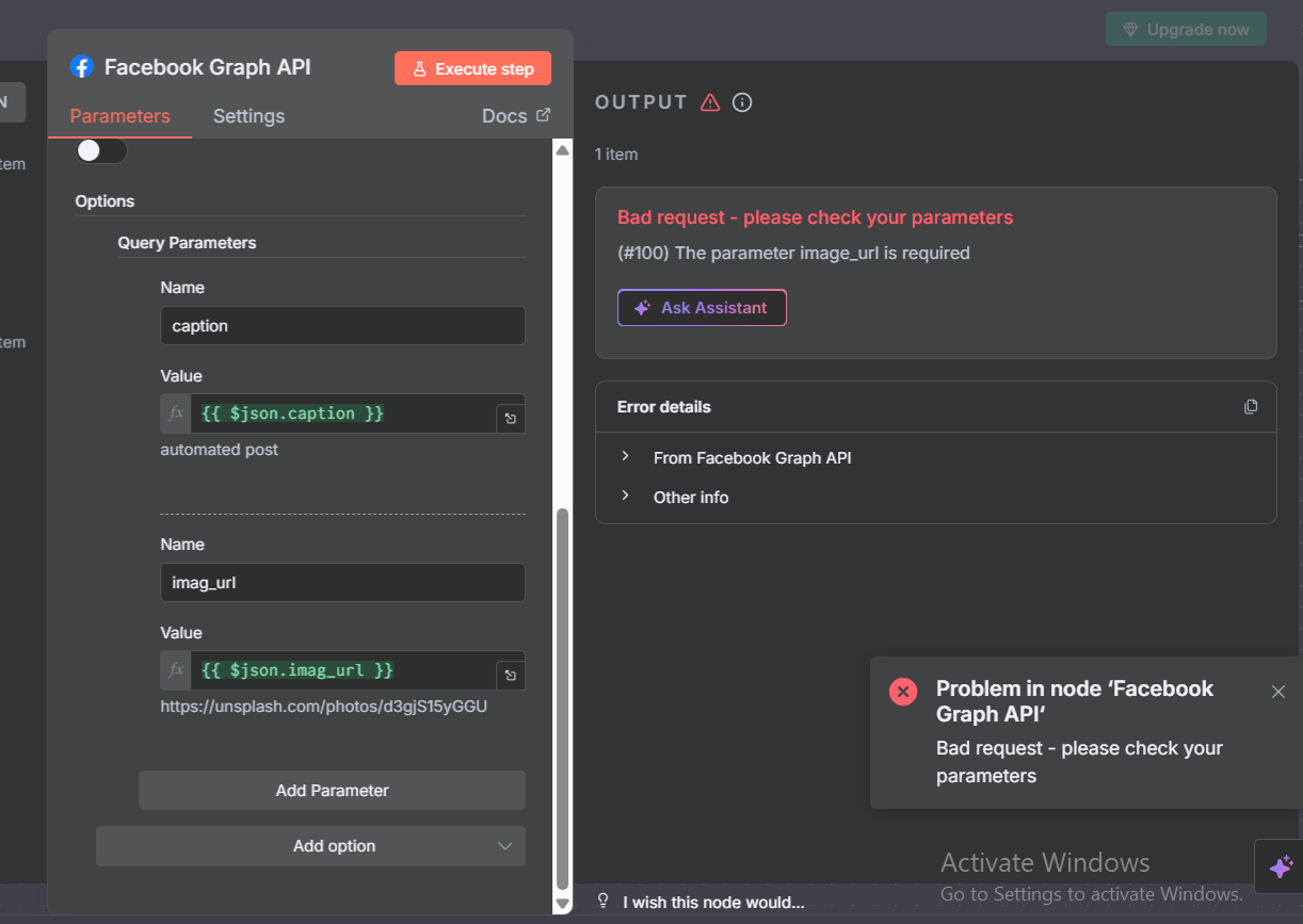 Instagram Graph API – image_url required error even though it's set  correctly - Questions - n8n Community