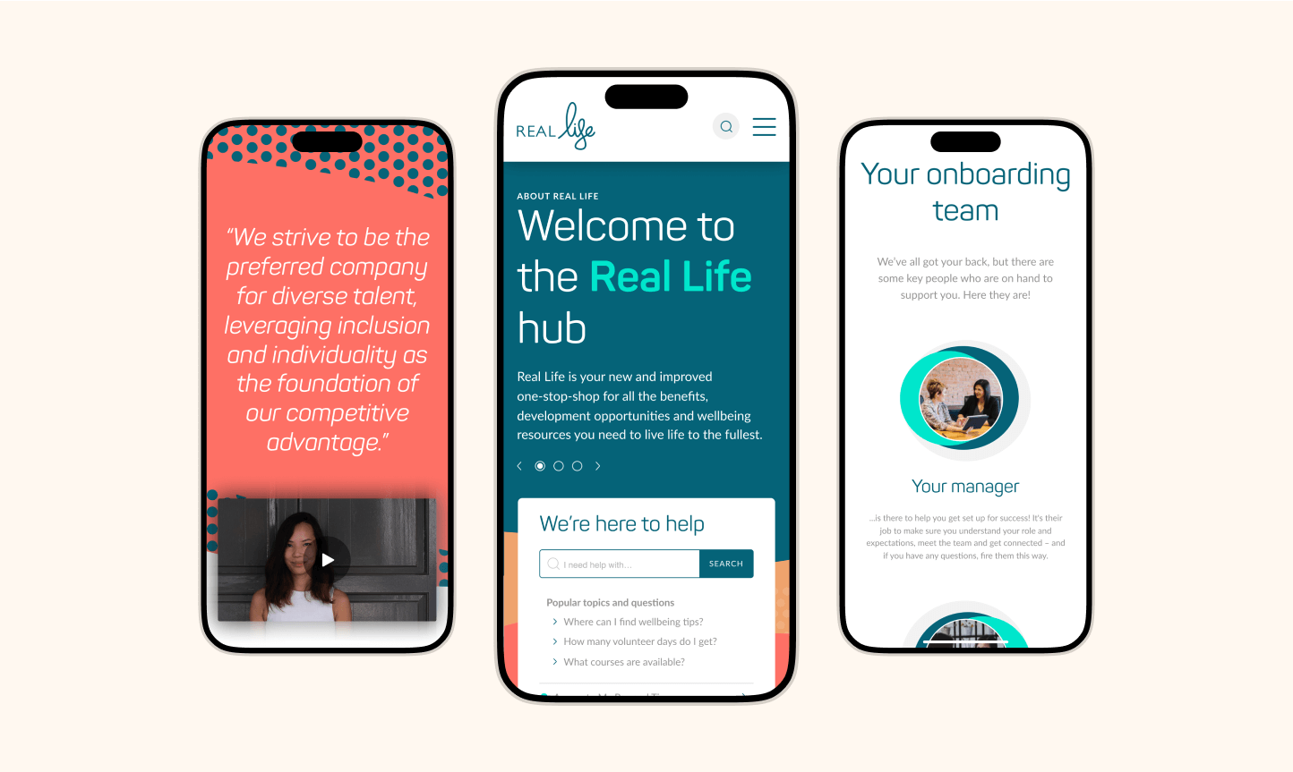 Thumbnail of 3 iPhone mockup showing the Realogy website