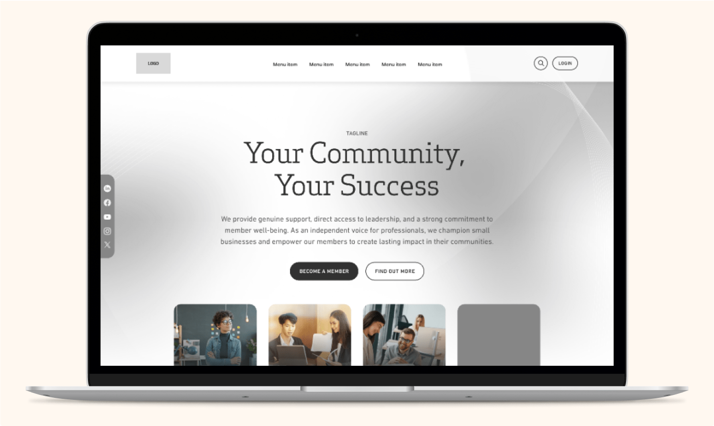 laptop mockup showing homepage of accountant website refresh