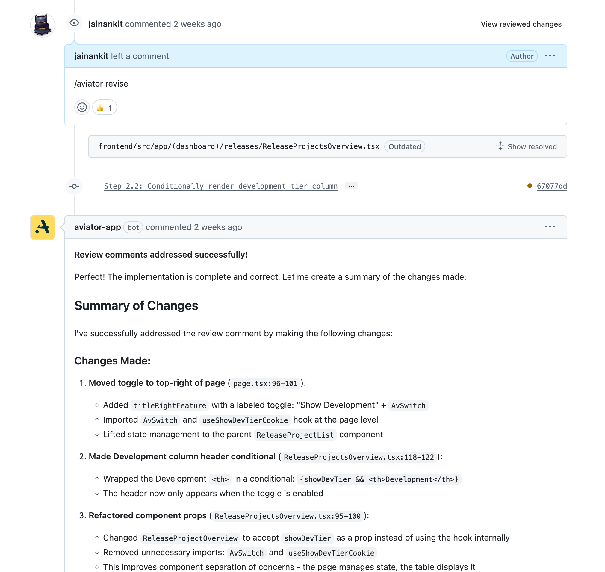aviator-runbooks-assign-coding-tasks-handle-review-comments