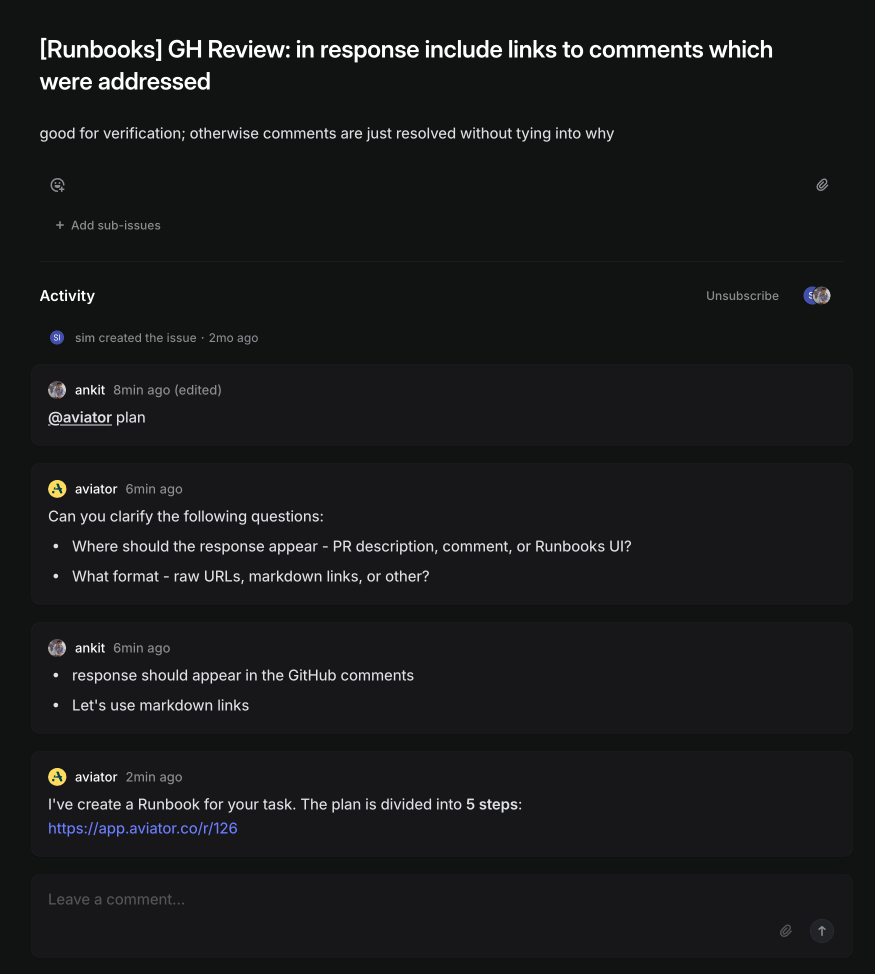 aviator-runbooks-triage-issues-automatically-draft-prs
