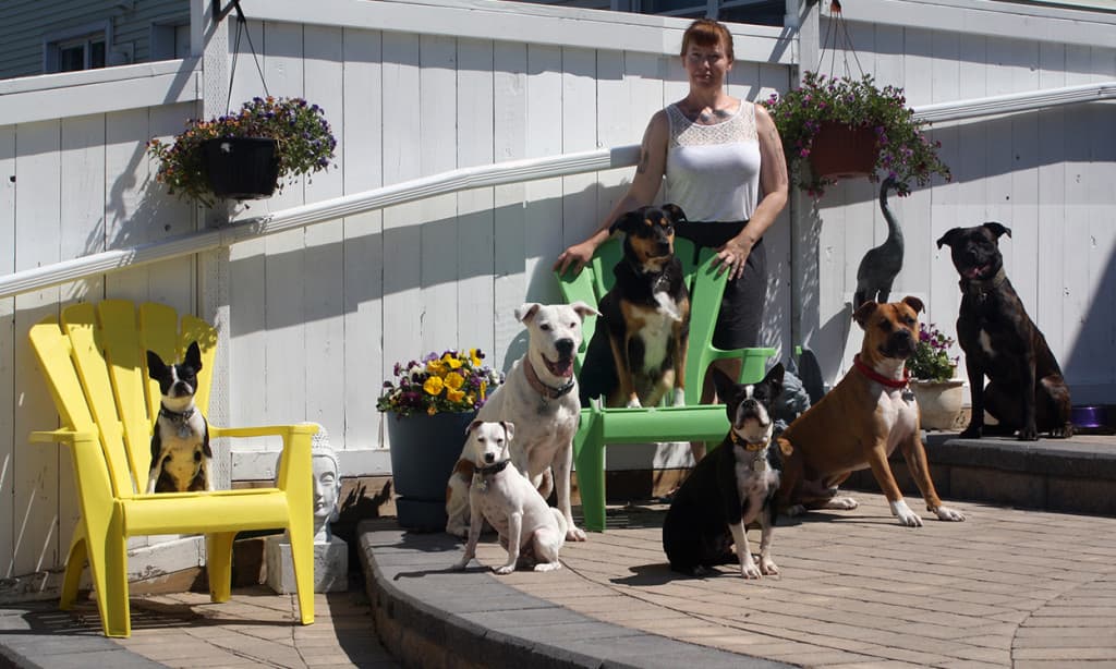 Picture of Christine Norman with some dogs