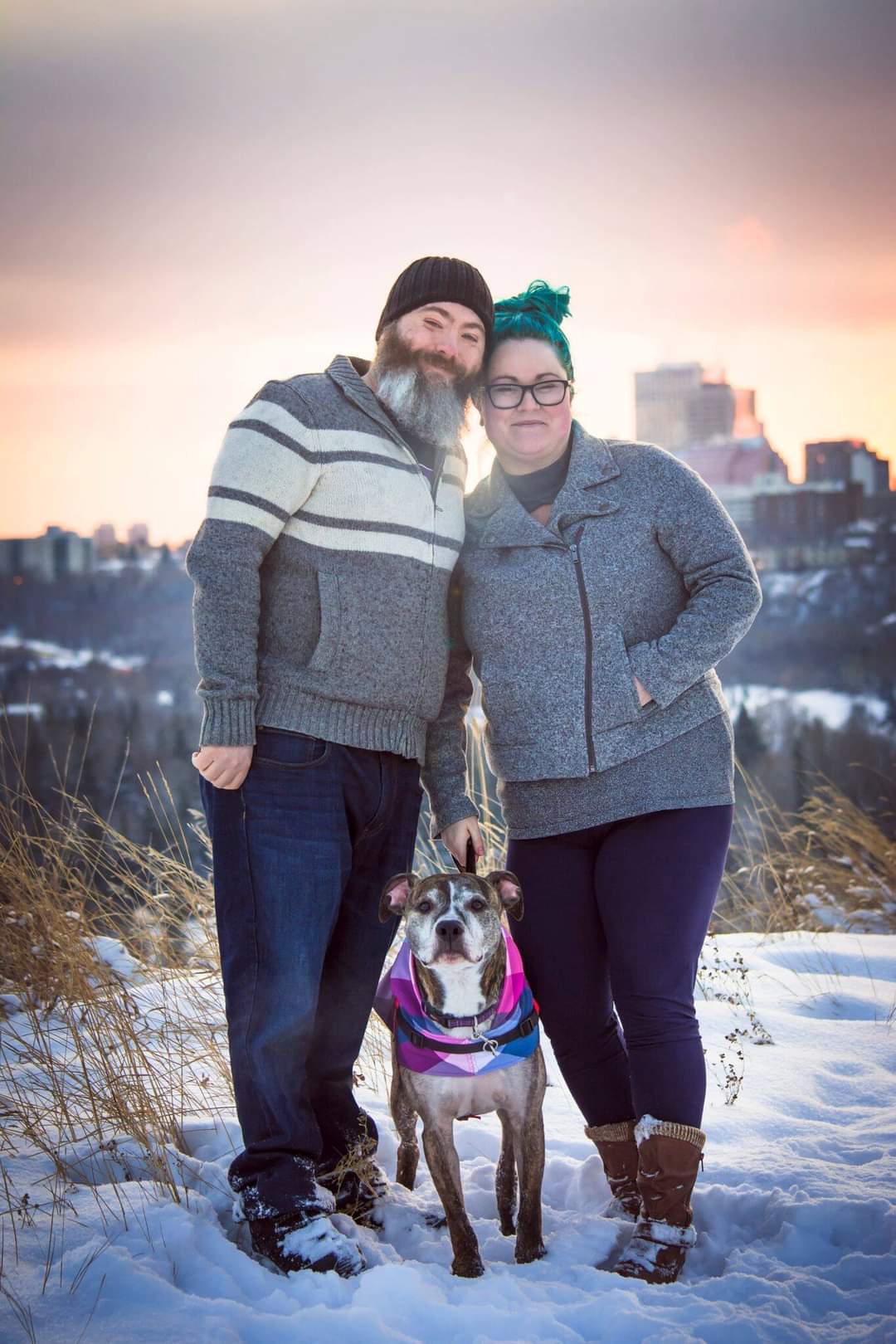 Image of Jade Graham with husband and dog