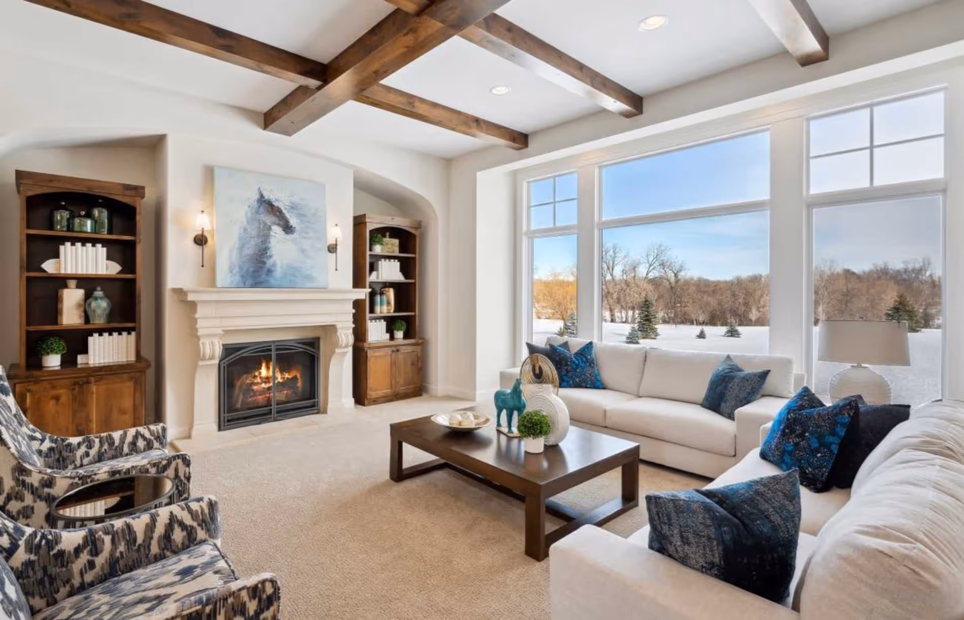 Living room staging for home sale