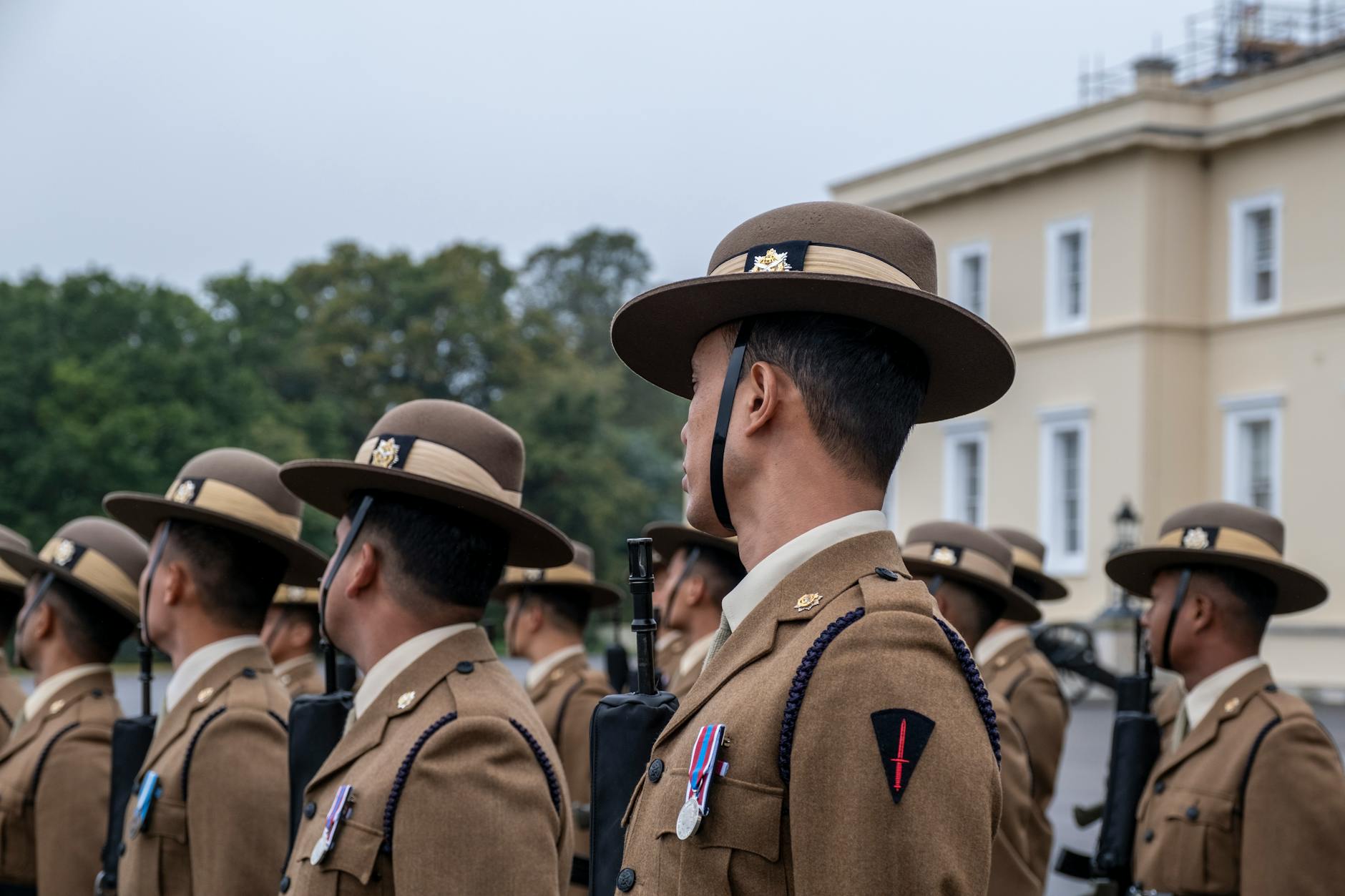 Military Men Guard Classroom