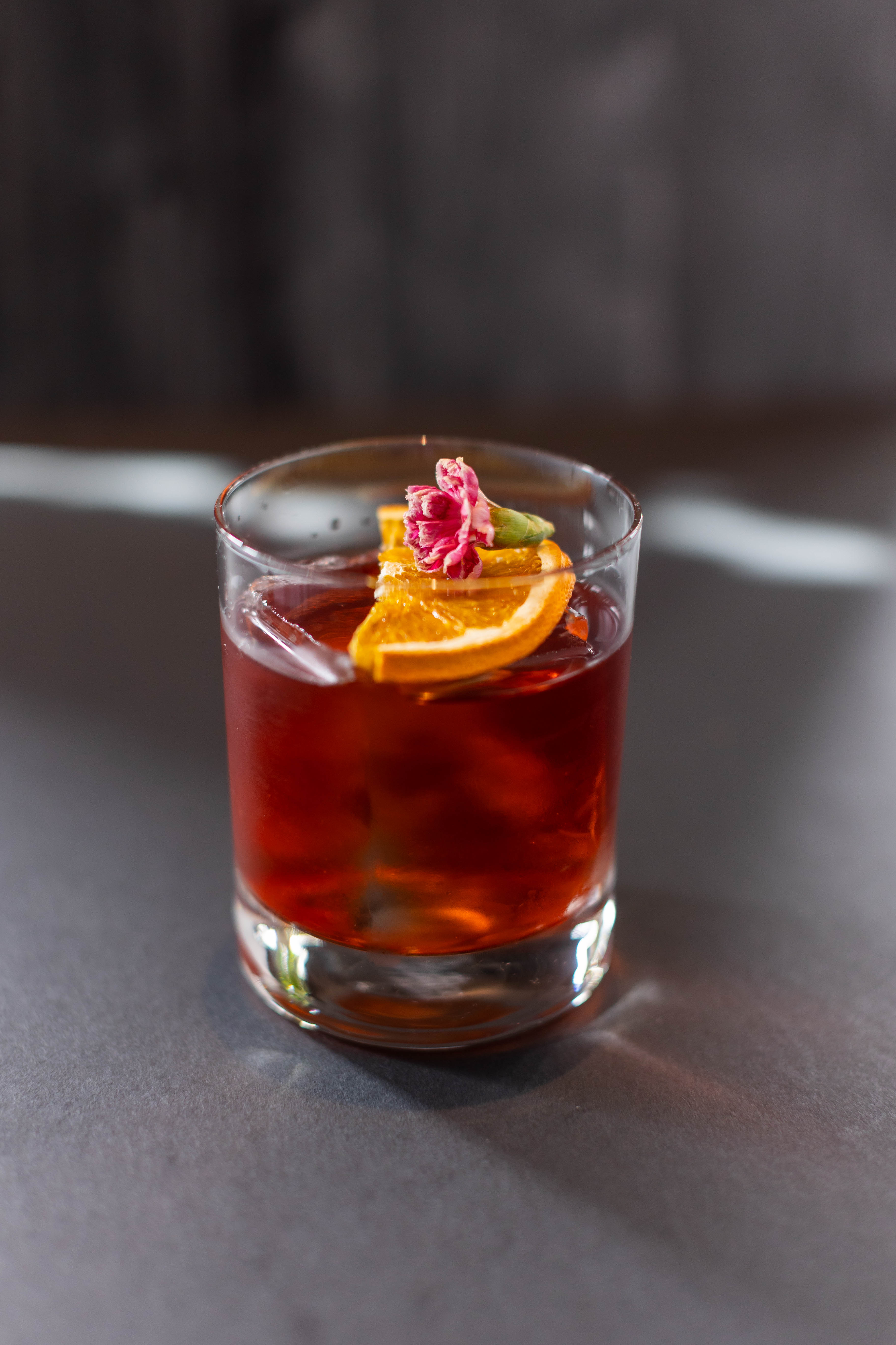 Our signature drink called Mezal Negroni