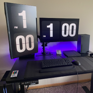 Gaming desk setup.