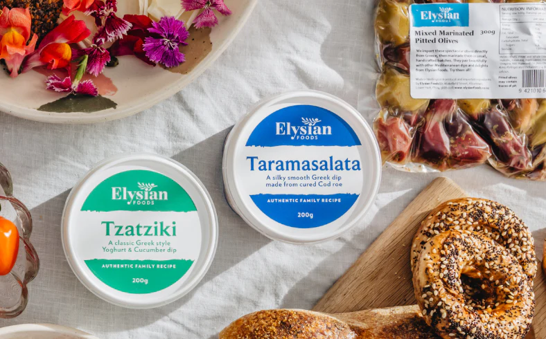 Elysian Foods Tzatziki and Taramasalata