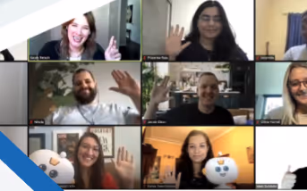 A collage of WAIR employees waving at the camera