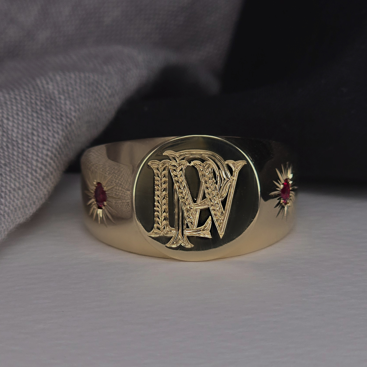 Monogram Ruby Signet Ring