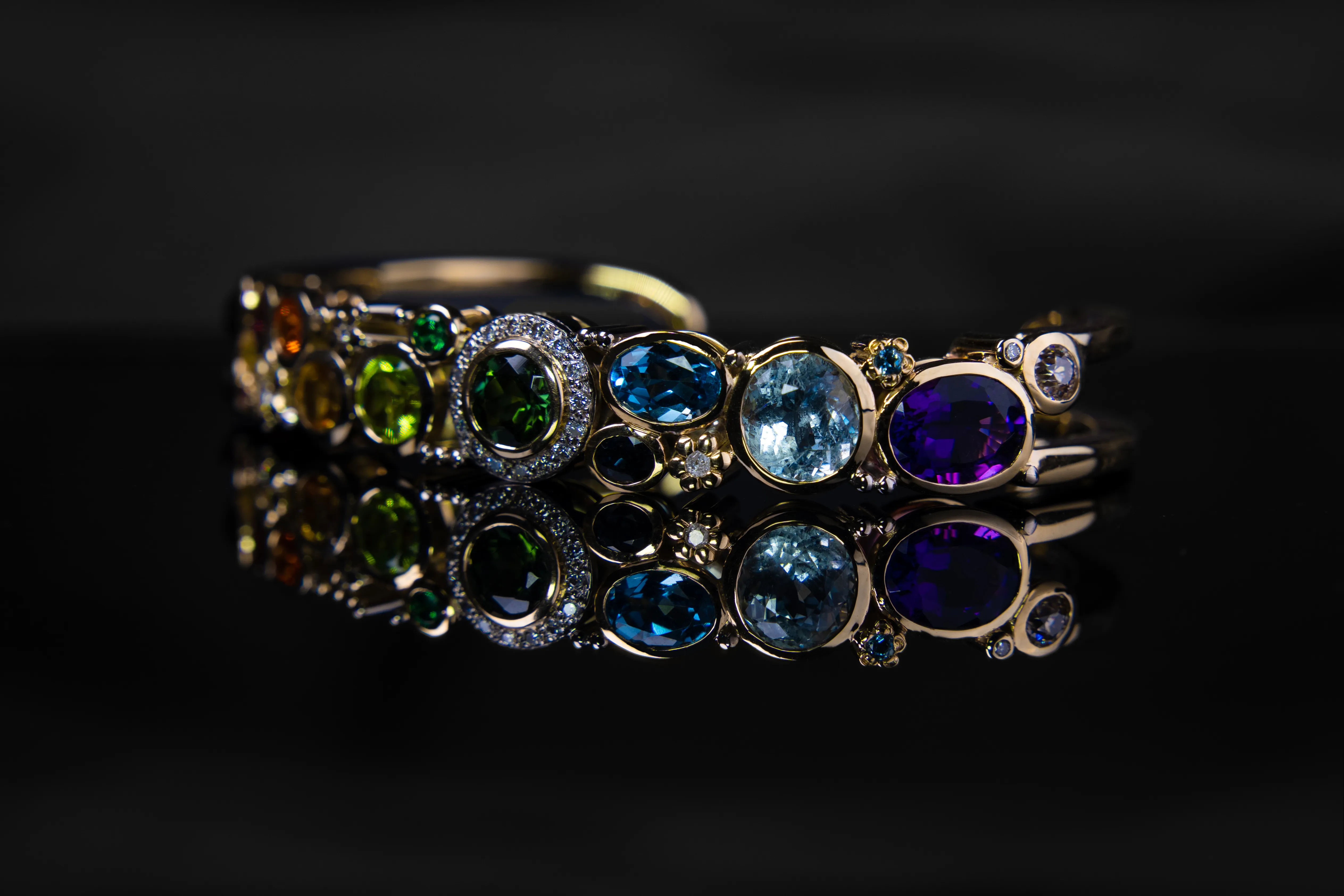 Rainbow Garden Cuff Bangle