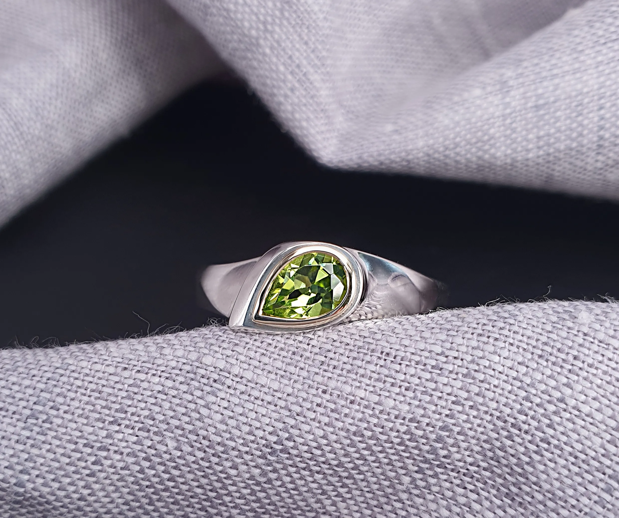 Pear shaped peridot
