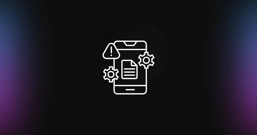 Illustration of a smartphone displaying a security warning and document icon, flanked by gear icons, representing the risks of running unsupported open source software
