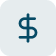 Blue dollar sign currency symbol.
