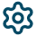 Blue gear icon representing settings or configuration.