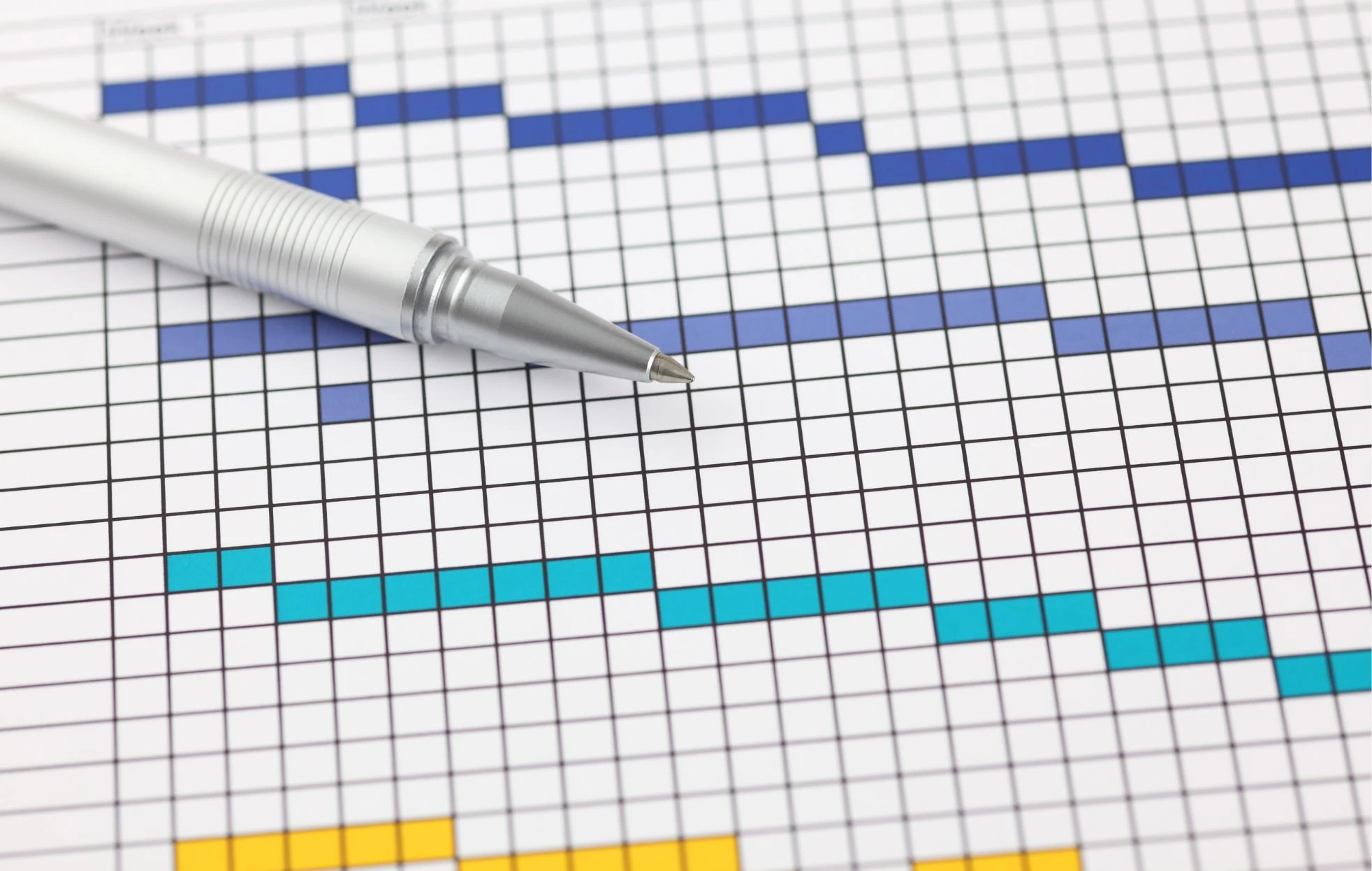 Graphics illustrating data for monitoring and evaluation. 