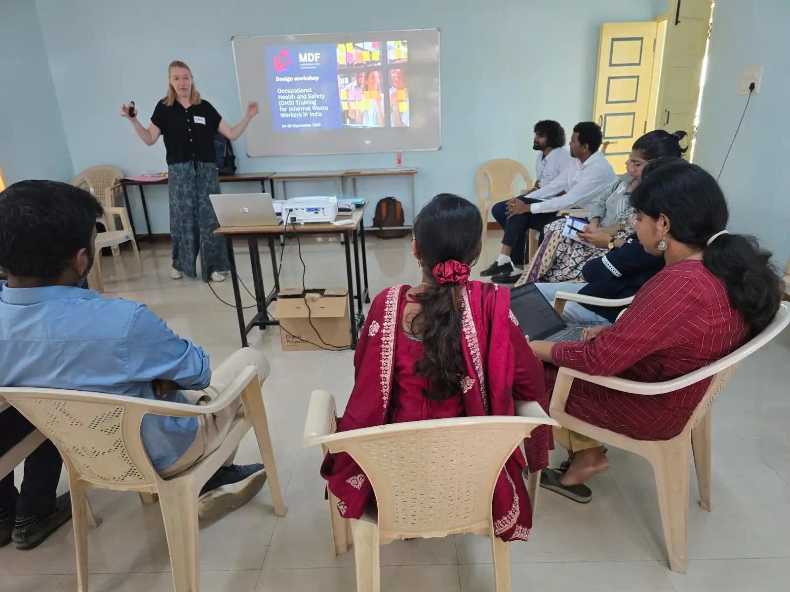 Our training consultant, Karin Rozendal, during a training session in India