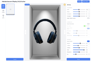 HLD Author workspace showing a supported asset framed and previewed for Hololuminescent™ Display playback