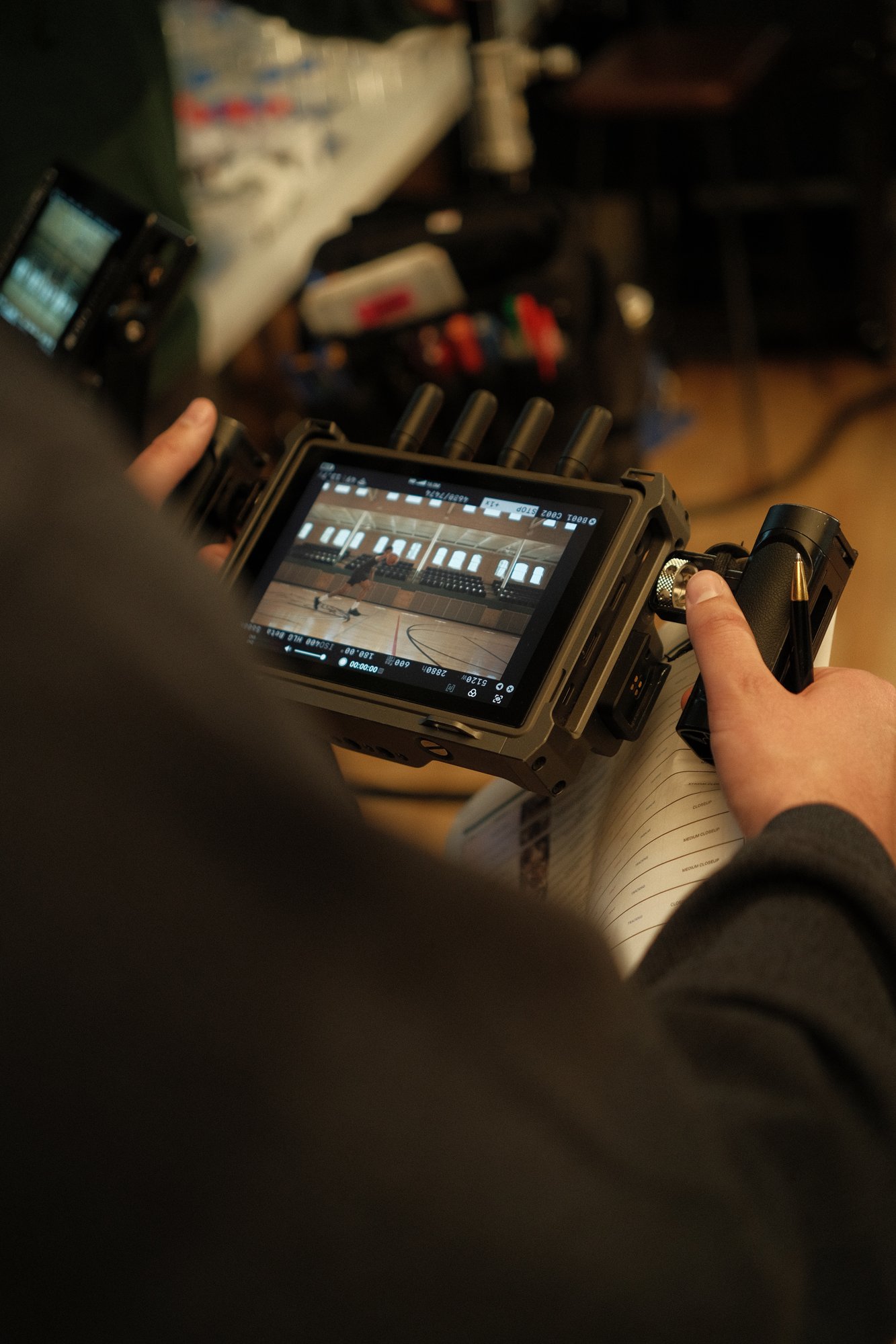 Monitor showing a basketball take on the Superpower set