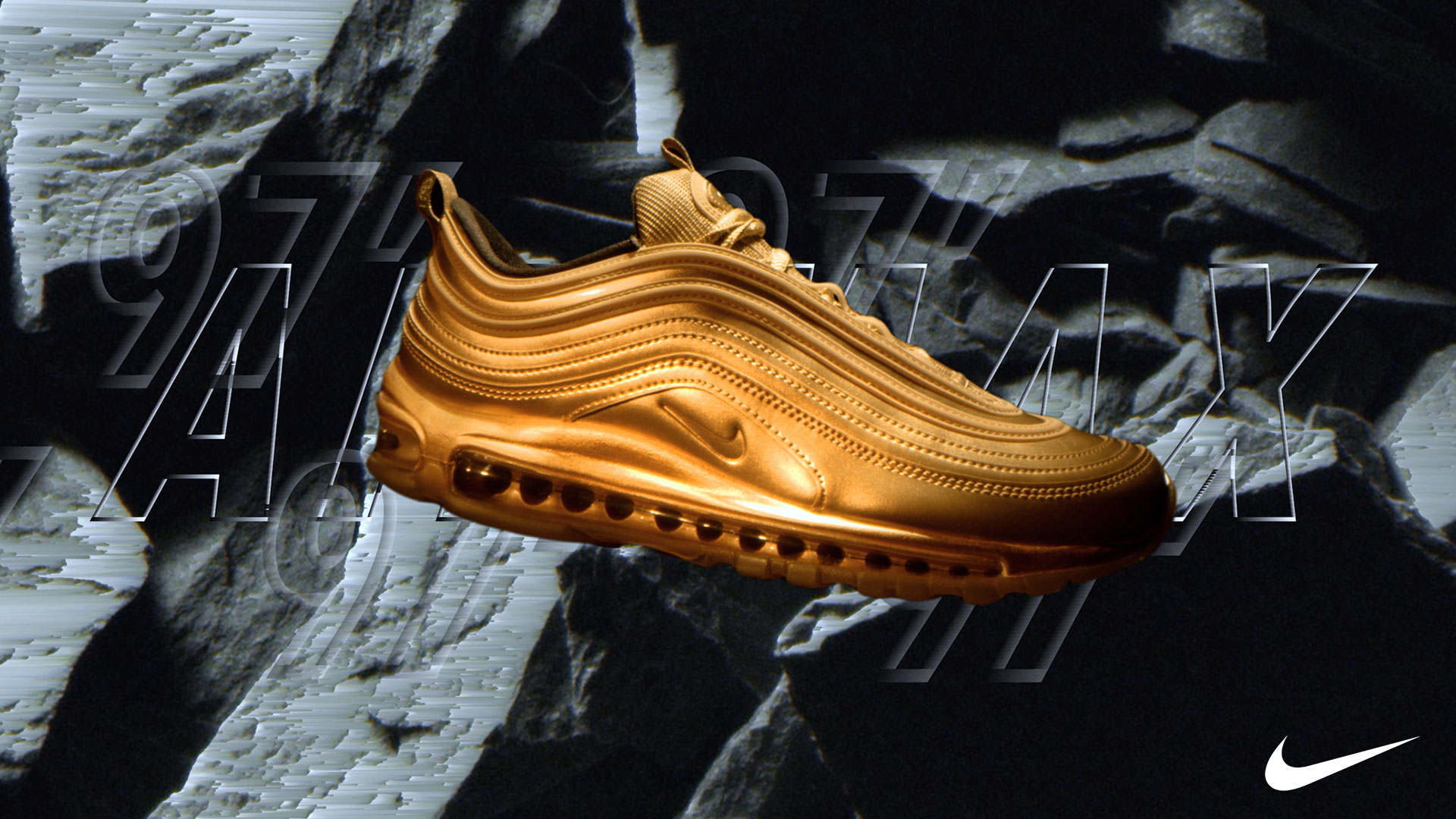 Gold Nike Air Max 97 sneaker
